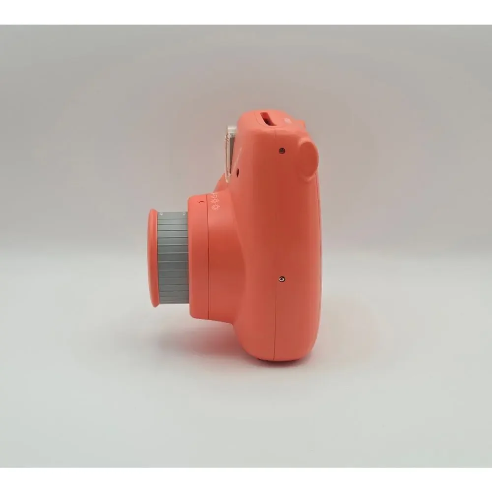 Fujifilm Instax Mini 7+ Instant Film Camera Coral Pink Tested Flash Works
